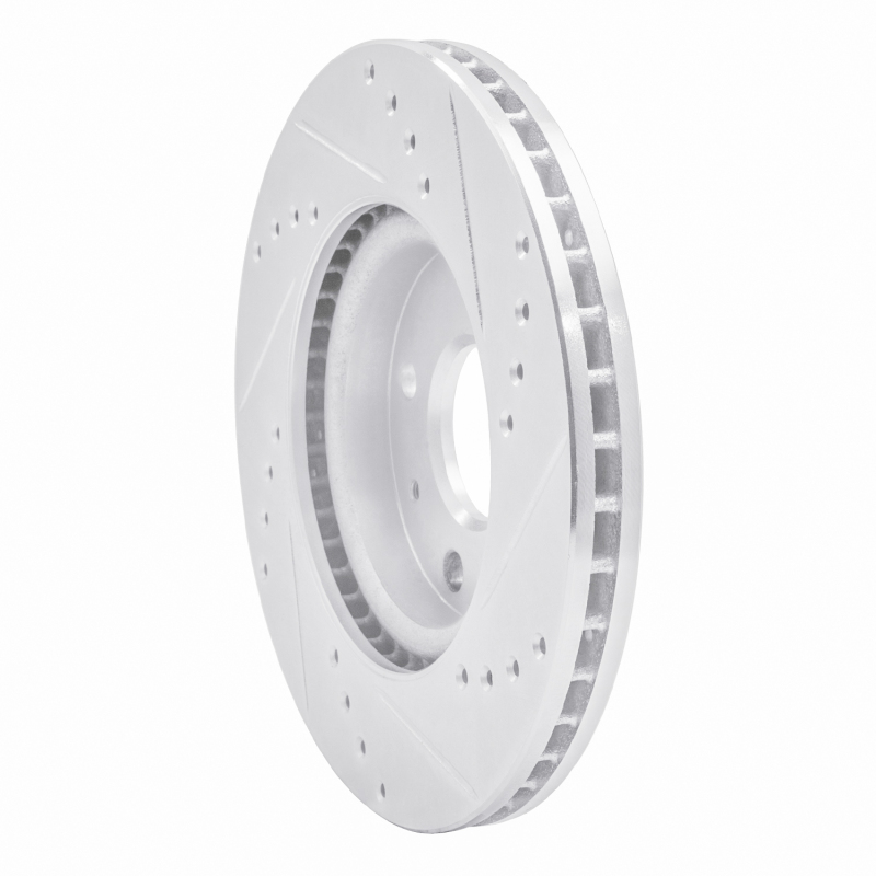 Chevrolet Matiz Brake Rotor (1) - Front Left - R1 Concepts - Drilled & Slotted - Silver - `11-`15